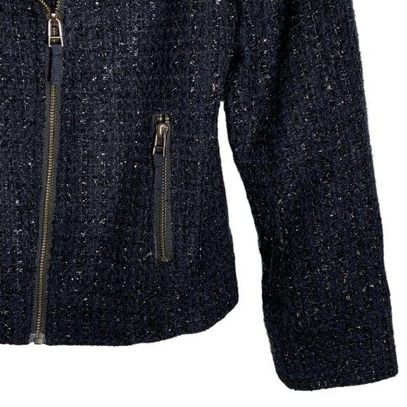 I HEART RONSON Metallic Tweed Biker Jacket - Picture 4 of 7